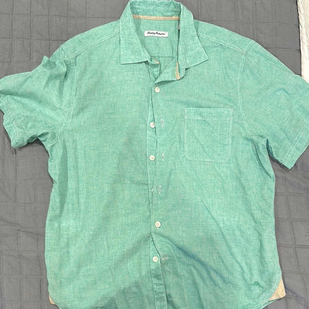 Tommy Bahama Men's Green Short Sleeve Shirt